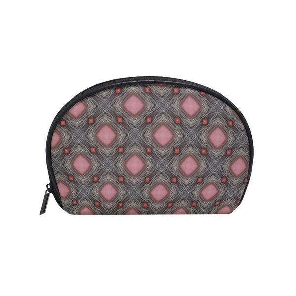 

fengju multifuncition shell cosmetic bag purse half moon hanging travel toiletry pouch for girls woman silver wires geometric bags & cases