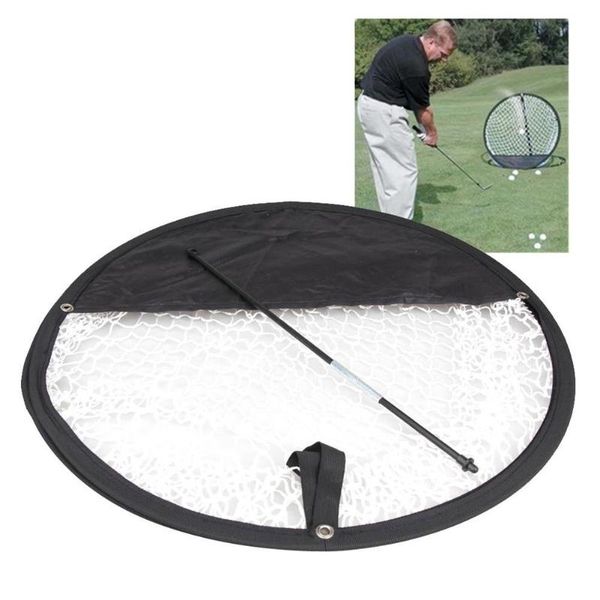 

portable pitching golf target training practice chipping hitting net basket aids
