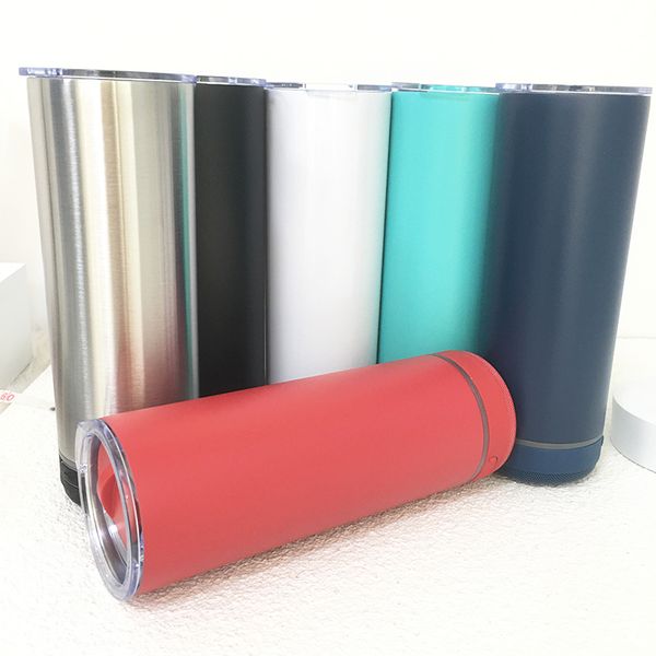 

500ml sublimation tumbler bluetooth speakers cup portable water bottle stainless steel coffee mug festival party gift with lid