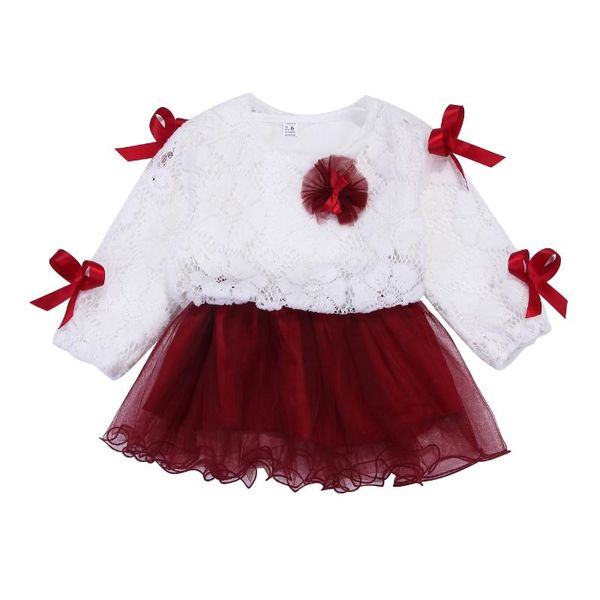 

girl's dresses flower baby girls toddler kids cotton lace tutu mini dress summer vestidos party wedding princess sundress clothing 0-4y, Red;yellow