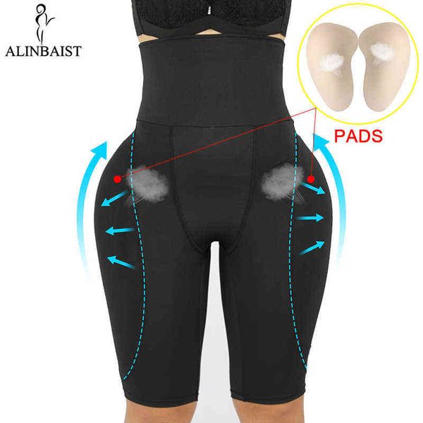 

women butt lifter shapewear waist tummy control body underwear shaper pad control panties fake buttocks lingerie thigh slimmer 211112, Black;white