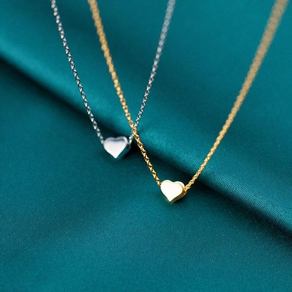 

jazaz real 925 sterling silver romantic love heart link chain pendant charm clavicle necklace for women wedding jewelry chains