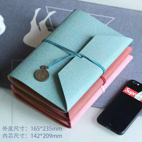 

notepads pu binder notebook planner diary office 365sketchbook creative retro stationery, Purple;pink