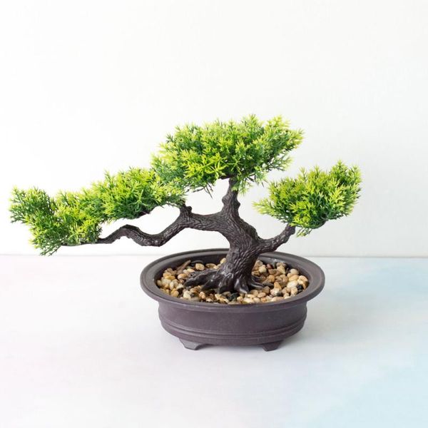 

decorative flowers & wreaths bonsai welcoming pine tree artificial plants with pot greenery simulation fake plant for home deco