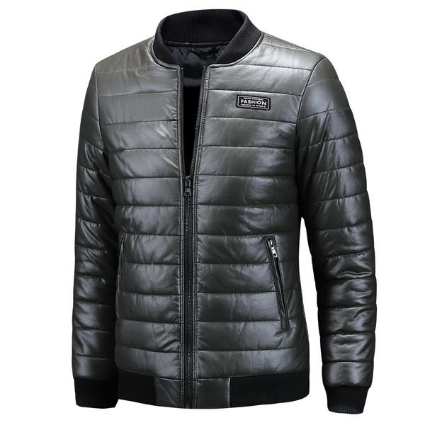

fashion leather large size winter men's warm fur coat pu, Black