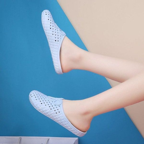 

half slippers women wild non-slip breathable beach hole shoes fashion flat-bottomed casual sandals and, Black