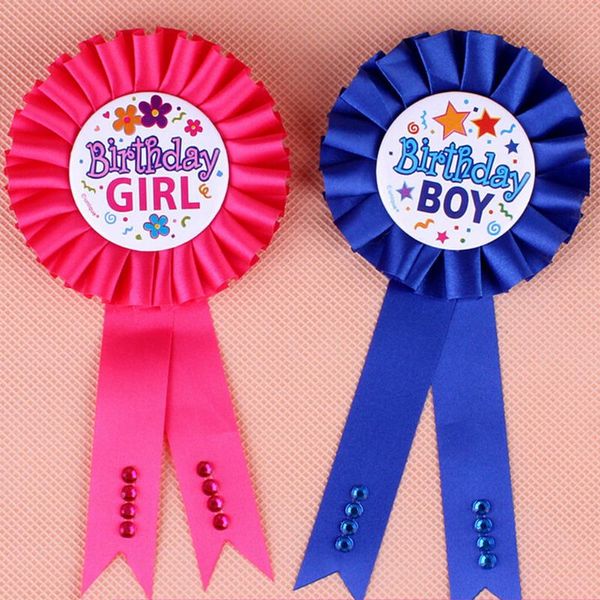 

party decoration 1 pcs girl boy award ribbon rosette badge pin children's event birthday supplies year favors gift