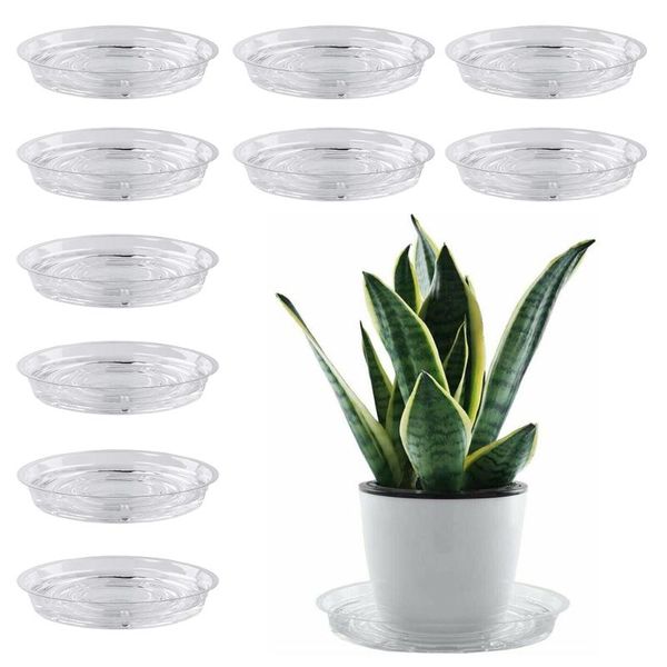 

planters & pots 10pcs plastic saucer base round plant flower pot plate water drip tray lightweight transparent durable planter garden