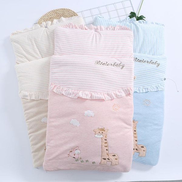 

baby sleeping bag cotton breathable cartoon pattern wrap multi-purpose hug is bags