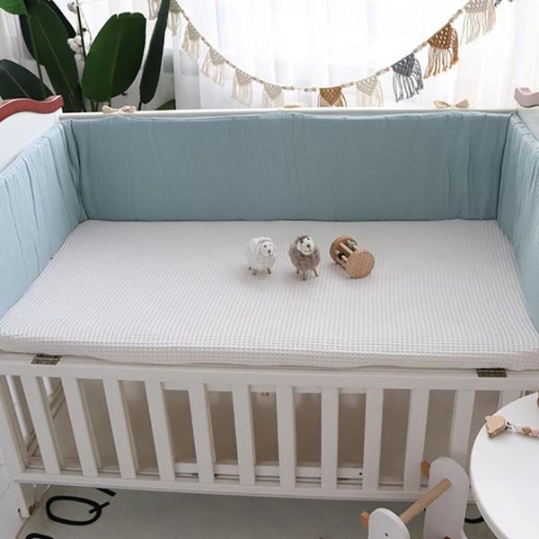 

bedding sets baby crib bumper for borns soft cotton bed detachable zipper room decoration infant cot protector 1pcs 240cm
