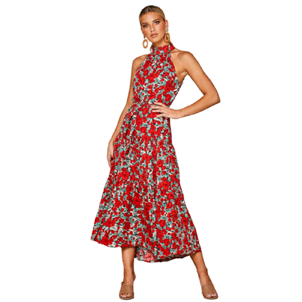 

summer long dress polka dot casual maxi dresses black halter strapless print sundress vacation clothes for women, Black;gray