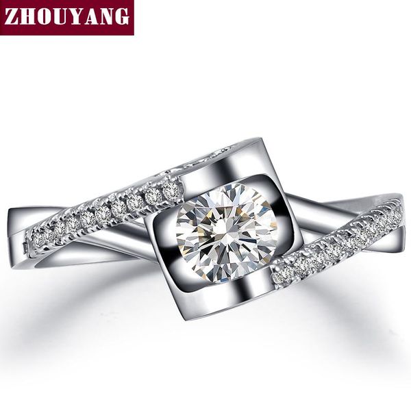 

wedding rings silver color angel's heart cubic zirconia fashion & engagement ring jewelry for women zyr502, Slivery;golden