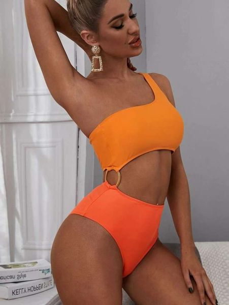 

bikini triangle multicolor women's split swimsuit, White;black