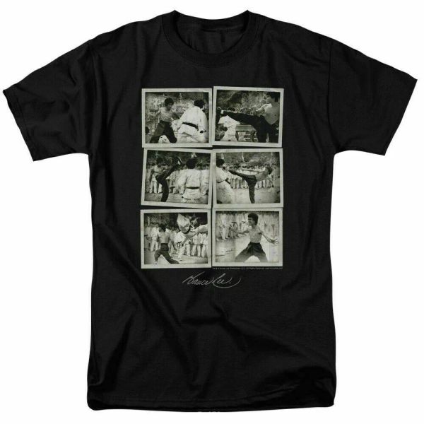 

bruce lee snap s t shirt licensed martial arts movie actor tee black, White;black
