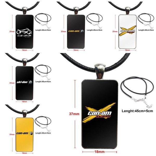 

pendant necklaces brp can am can-am team for women gift necklace with stainless steel plated glass cabochon choker long rectangle, Silver