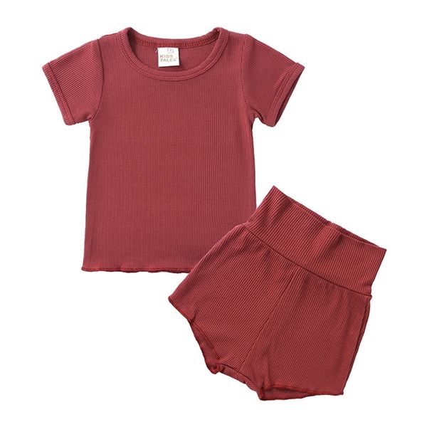 MILANCEL Sommer-Baby-Pyjama-Set, kurzärmelig, O-Ausschnitt und Hose, Nachtwäsche 211109