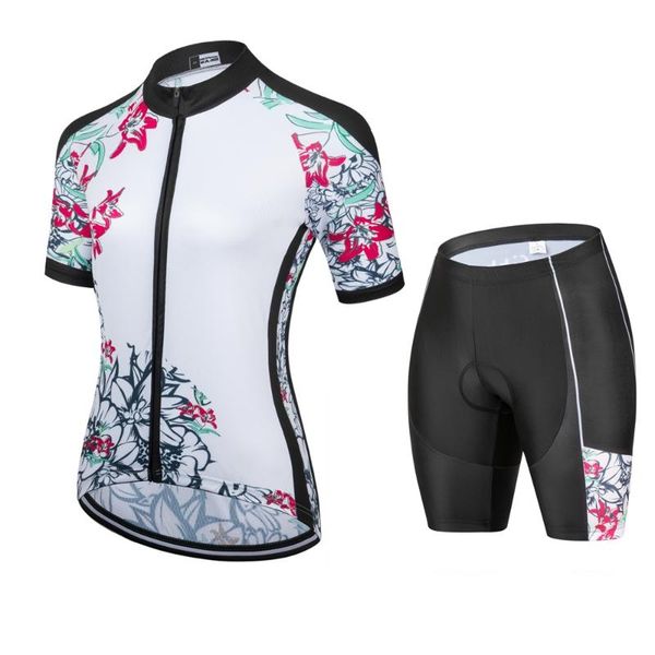 

racing sets kafiwomen's flowers go pro short sleeve cycling jersey 2021bike clothing mtb ropa ciclism bicycle wear quick drying, Black;blue