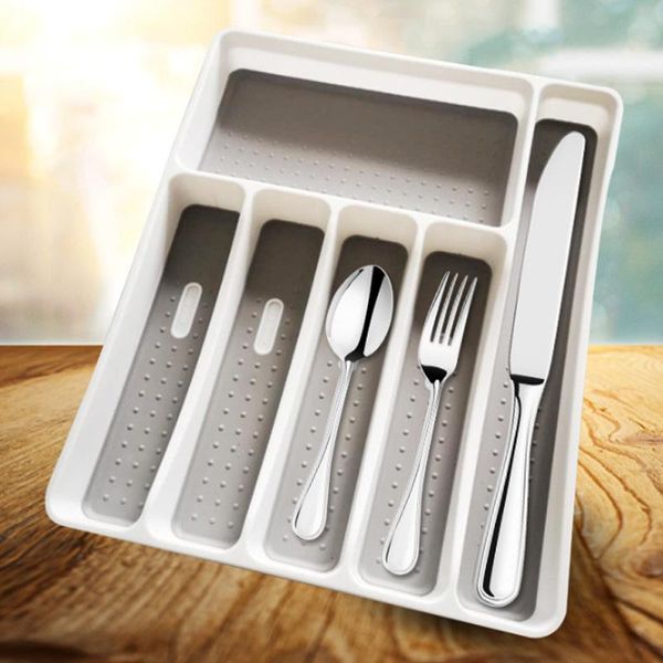 

kitchen storage & organization separation western style gray 40*32*4.5cm drawer cutlery tray organizer 1pcs accessories pp/tpr