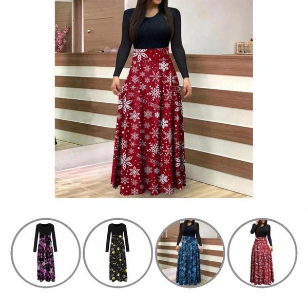 

casual dresses gorgeous autumn dress o neck snowflake snowman spring, Black;gray