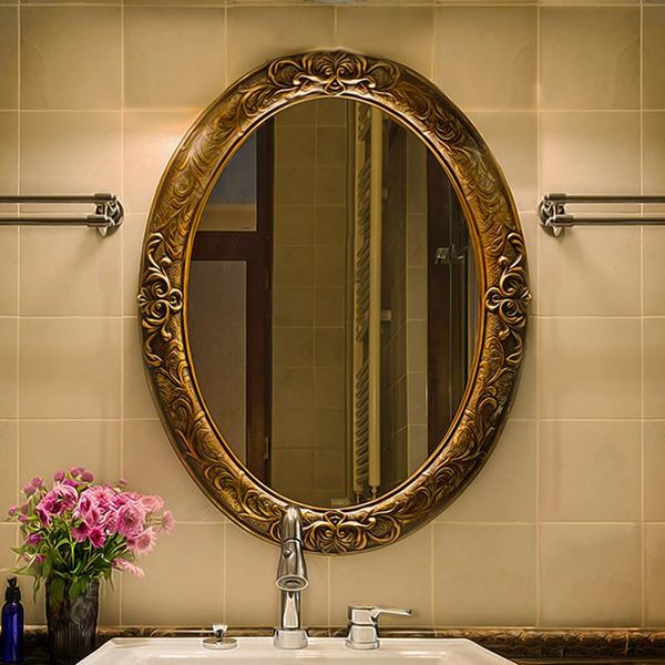 

mirrors 62cmx81cm european retro oval bathroom mirror entrance beauty dressing wall decorative for living room large