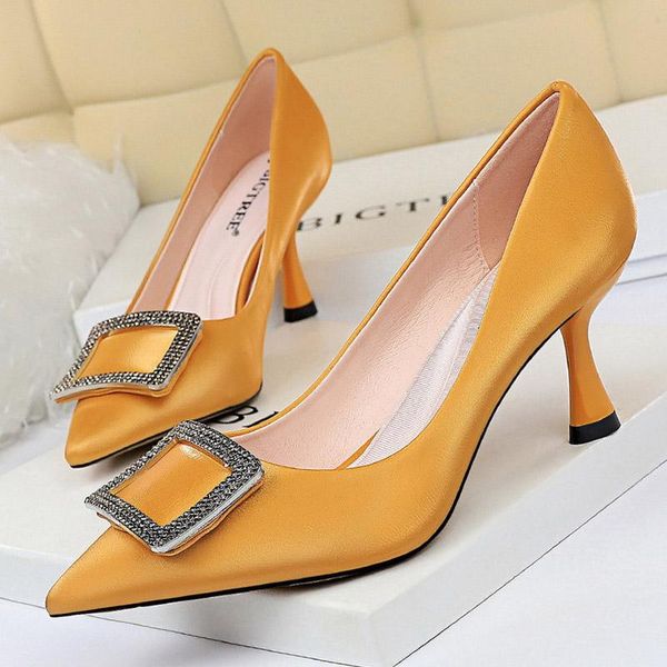 

dress shoes 2021 women pumps high heels suede classic wedding ladies pointed female, Black