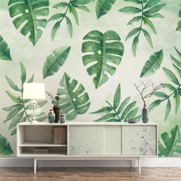

wallpapers custom wallpaper mural european retro plant banana leaf background wall