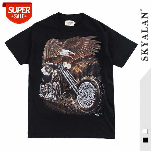 

skyalan eagle locomotive rock short sleeve t-shirt men and women retro hip-hop couple half #dc0g, White;black