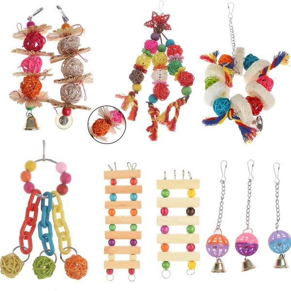 

other bird supplies parrot toys wood birds standing chewing rack bead ball heart star shape toy accessories