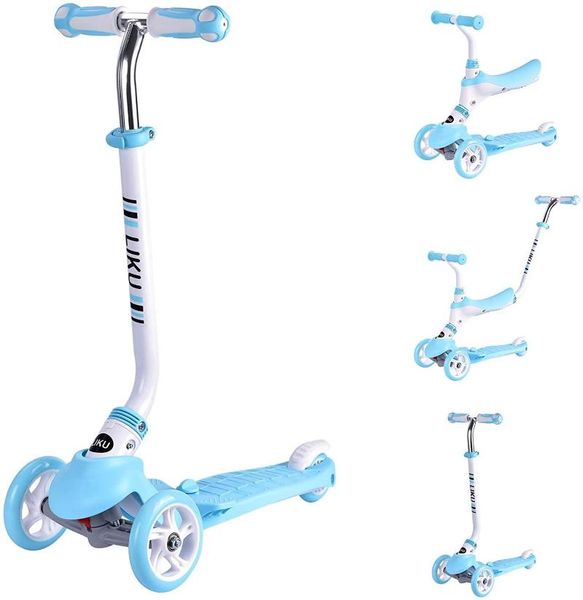 

russia vip 3 wheels kick scooter for kids 3in1 with removable seat and handle sit or stand ride brake boys girls gift sets