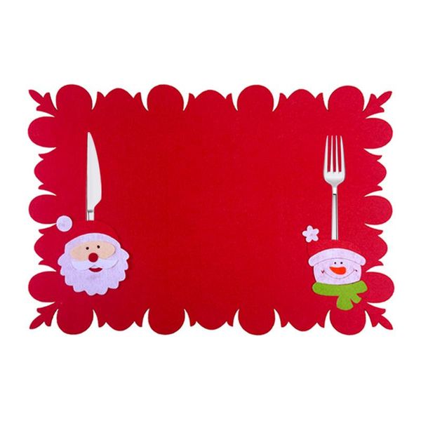 

mats & pads christmas santa claus snowman tree deer red ornament kids home table placemat for el restaurant