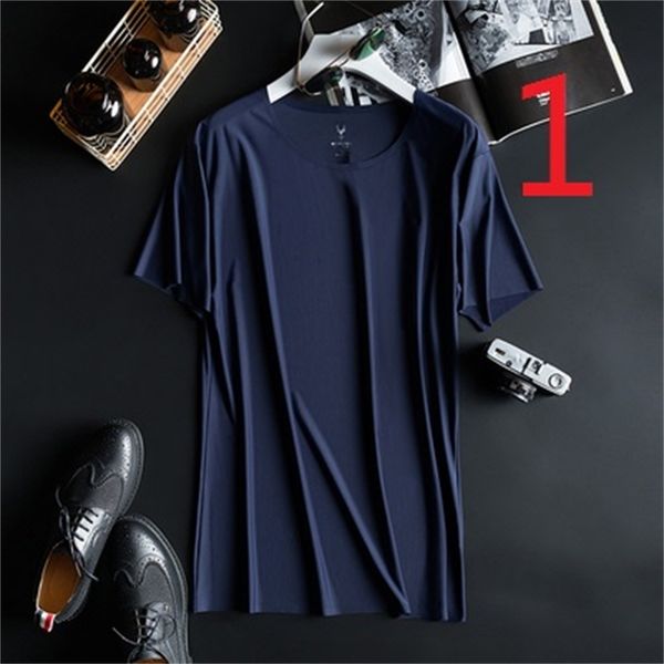 

t shirts summer men's seamless ice silk t-shirt sliding material half-sleeved thin section short-sleeved, White;black