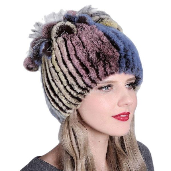 

beanies women plush fur knitted wool hat autumn winter thick warm mushroom shape cap casual comfortable russian ladies hats