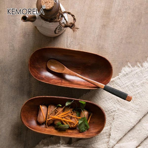 

dishes & plates japanese-style dried fruit dish solid wood tableware serving tray desserts snack household plate dinnerware