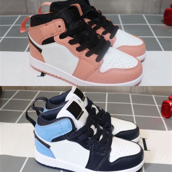 

boys 1 basketball shoes children boy girl bred black red white sneakers size 26-35117i