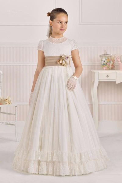 

girl's dresses girl communion dress kids formal wear flower girls for wedding elegant beads sequins pageant, Red;yellow