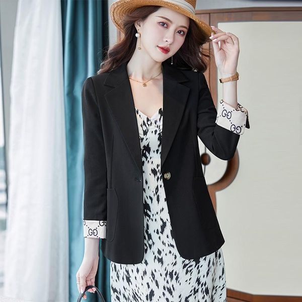 Abiti da donna Blazer Ufficio Donna Moda Blazer casual Giacca da donna Nero Manica lunga Lavoro Uniforme Abiti da lavoro