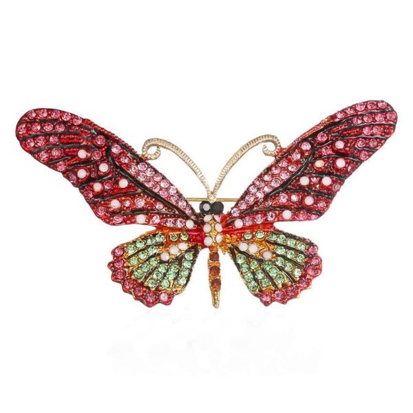 

pins, brooches luxurious multicolor crystals enamel lovely big butterfly brooch selling elegant women clothes jewelry pin scarf buckle, Gray