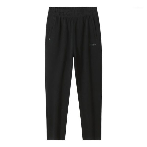 

spring 2021 men's fattening plus size elastic waist straight pants, Black