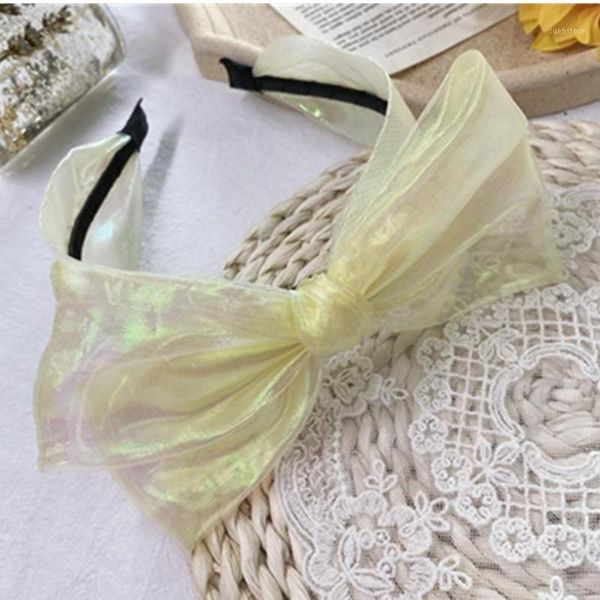 

yellow bow knot hairband for teen girls hair accessories solid wide headband women lovely headdress large hoop1