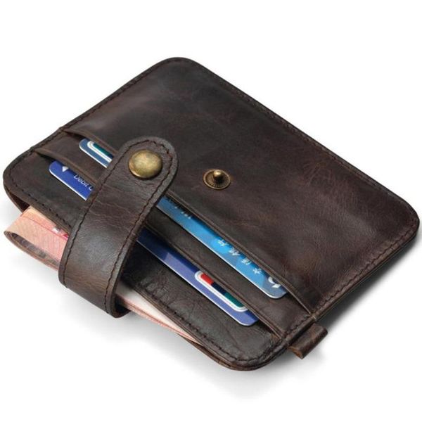 

card holders 30#men business leather cash id holder blocking slim wallet coin purse case, Brown;gray