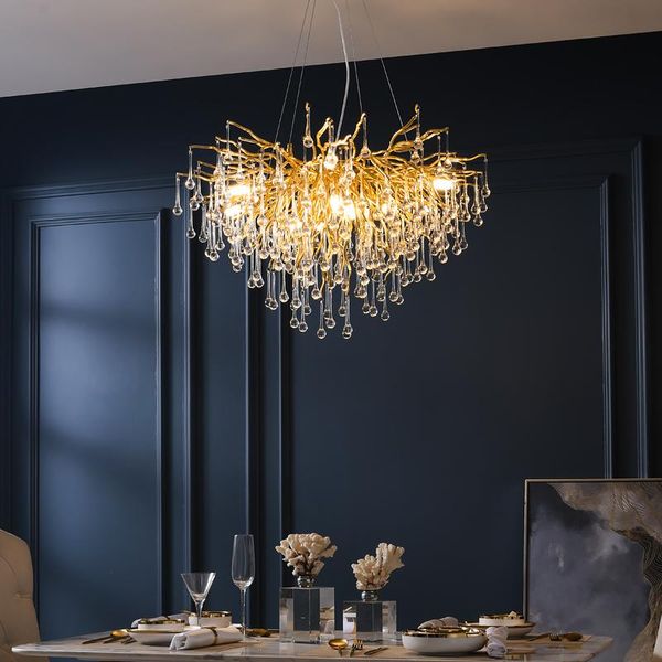 

crystal chandelier lighting for loft kitchen lamp dining room living el hall indoor lights nordic crystals chandeliers