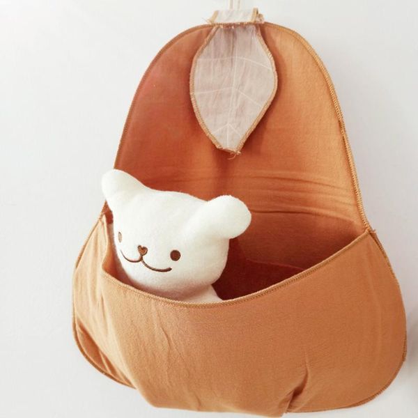 

storage bags nordic kid's room cute wall-mounted bag pear-shaped cartoon gardgets portable toy box cotton wall decor