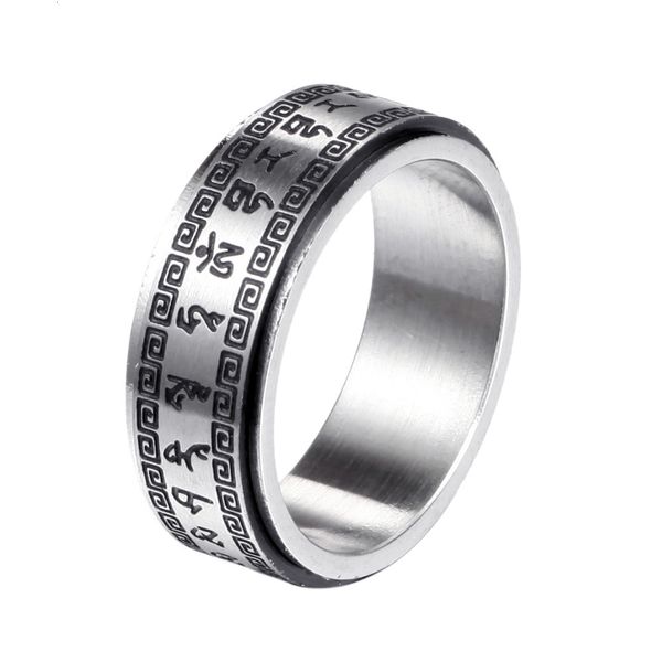 

delicate ring jewelry can rotate titanium steel, Silver