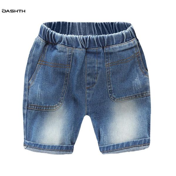 

children's clothing summer boys denim shorts thin five-point pants jeans, Blue