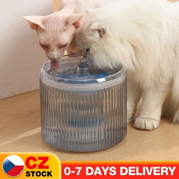 

cat bowls & feeders 2.6l automatic water dispenser with bpa-faucet dog fountain transparent filter drinker pet sensor drinking feeder