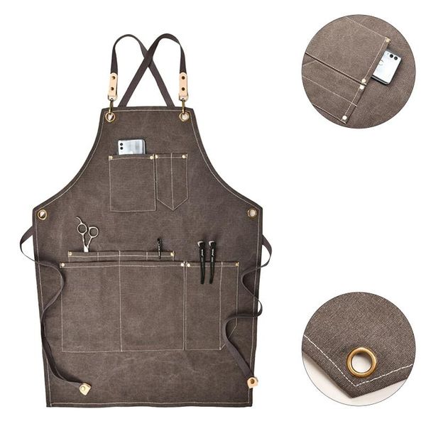 

summer canvas work apron denim korean version hairdressing hairdresser floral barista aprons