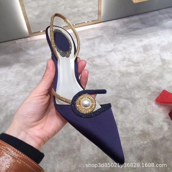

dress shoes snake shaped rhinestone pointed thin heel medium high roman fairy style back empty sandals female summer, Black