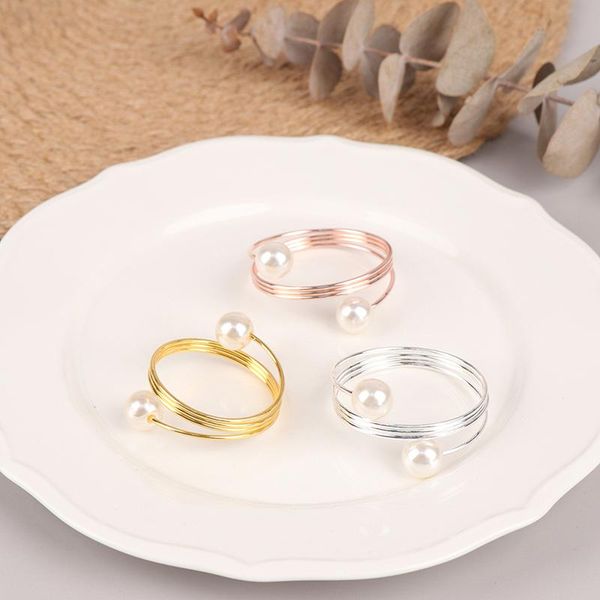 

napkin rings 1 pcs restaurant el table decorated pearl ring christmas clasps
