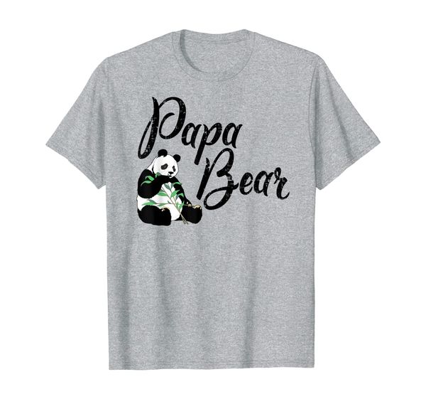 

mens papa bear vegan panda matching family t-shirt, White;black