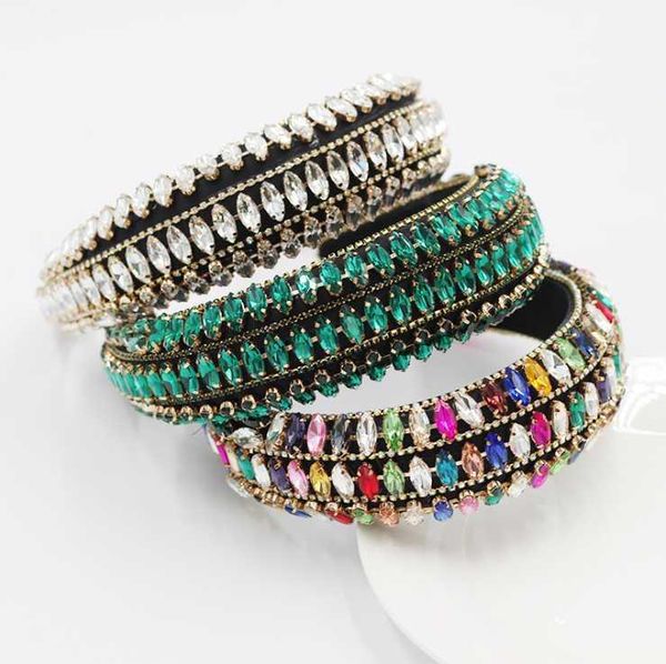 

women hairbands baroque sponge diamond gemstone luxury ladies hair hoop personalized ball catwalk gift accessories1